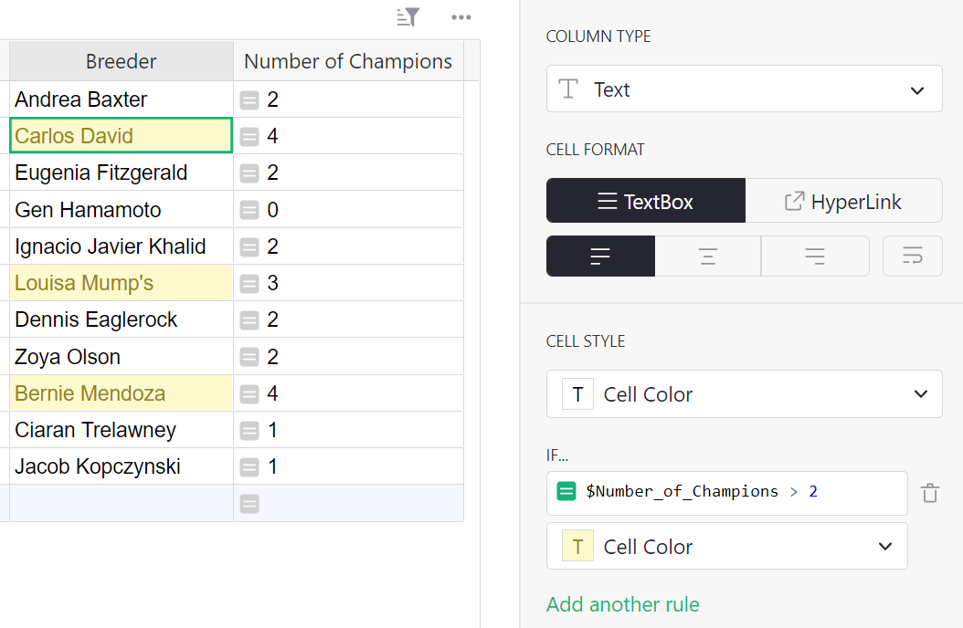 Writing conditional rules