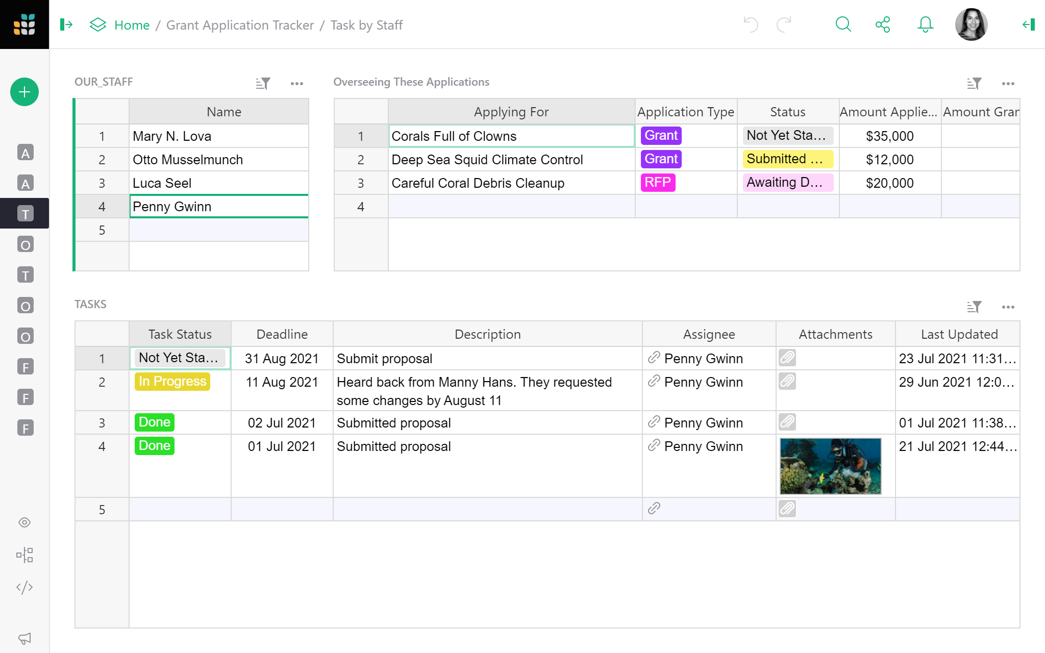 Grant Application Tracker